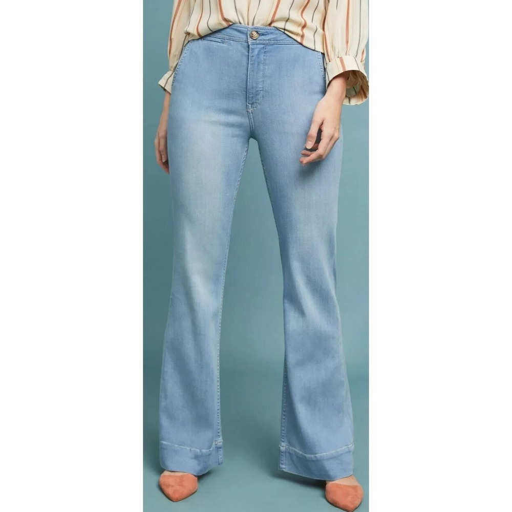 Pilcro By Anthropologie High-Rise Bootcut Jeans Pants In Light Blue Size 32